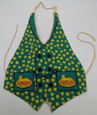 Vtg Genesee Bock Beer Green Advertising Vest Apron