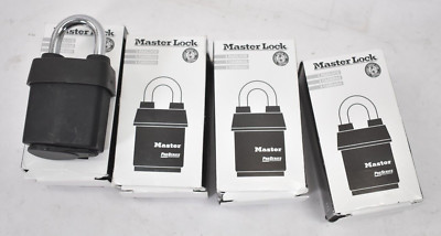 Lot of 4 Master Lock Pro Series 2-1/8'' Padlocks w 1-1/8'' Shackle Black 6121 KA