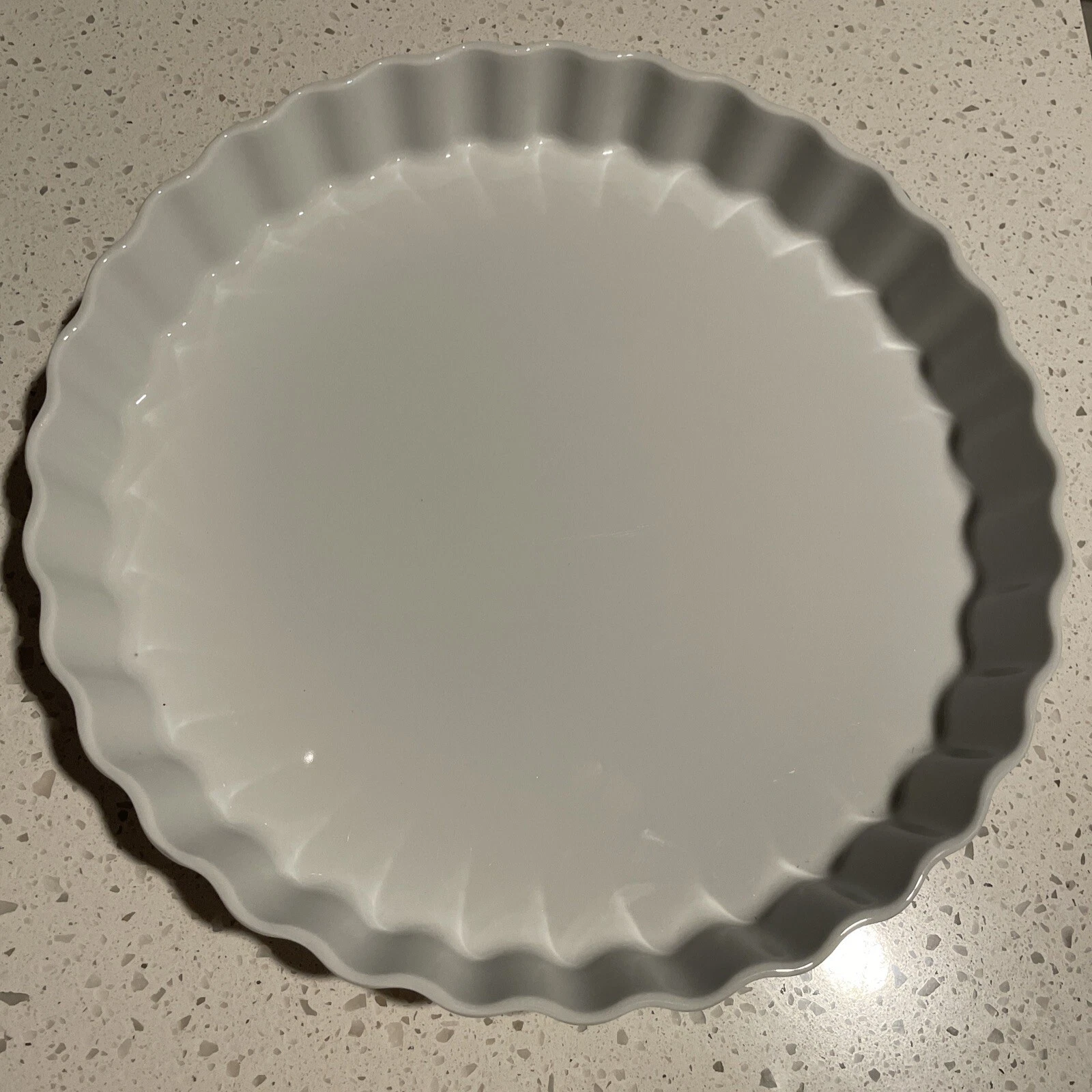 Pillivuyt Wavy Edge Porcelain Flan/ Quiche Baking Pan Dupuis New 12”x2”