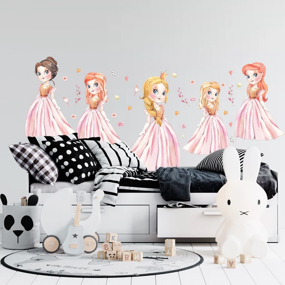 Princess Pink Flowers Girls Wall Decal Removable Wall Sticker for Girl Room - Image 2 of 4