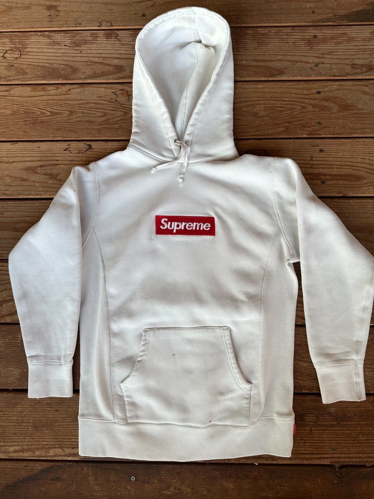 Sweat à capuche Supreme Box Logo   Blanc avec logo boîte rouge homme taille S