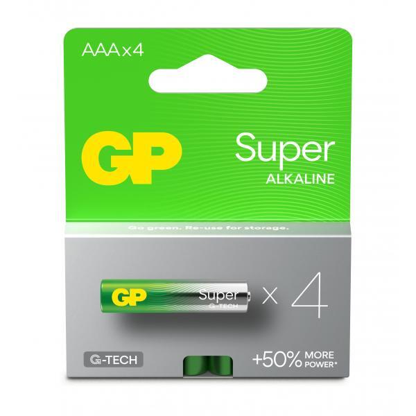 Gp Batteries Confezione 4 Batterie Super Alcaline Ministilo AAA 24A/LR03
