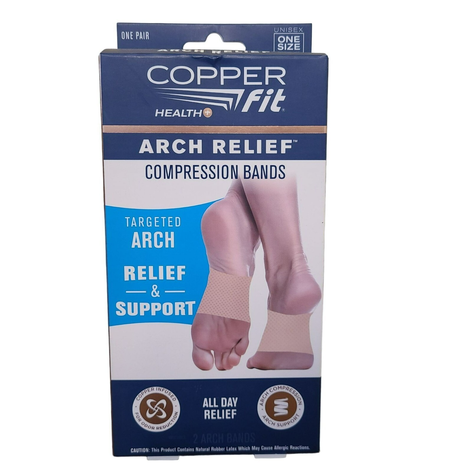 Copper Fit Copper Infused Arch Relief COMPRESSION BANDS One Size Unisex ...