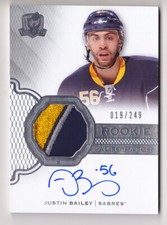 16-17 The Cup Justin Bailey /249 Auto Patch Rookie 3 Color Sabres 2016