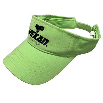 Vexan Bass Rods Sun Visor Hat Cap Viper Snake Fish Fishing Adjustable Lime Green