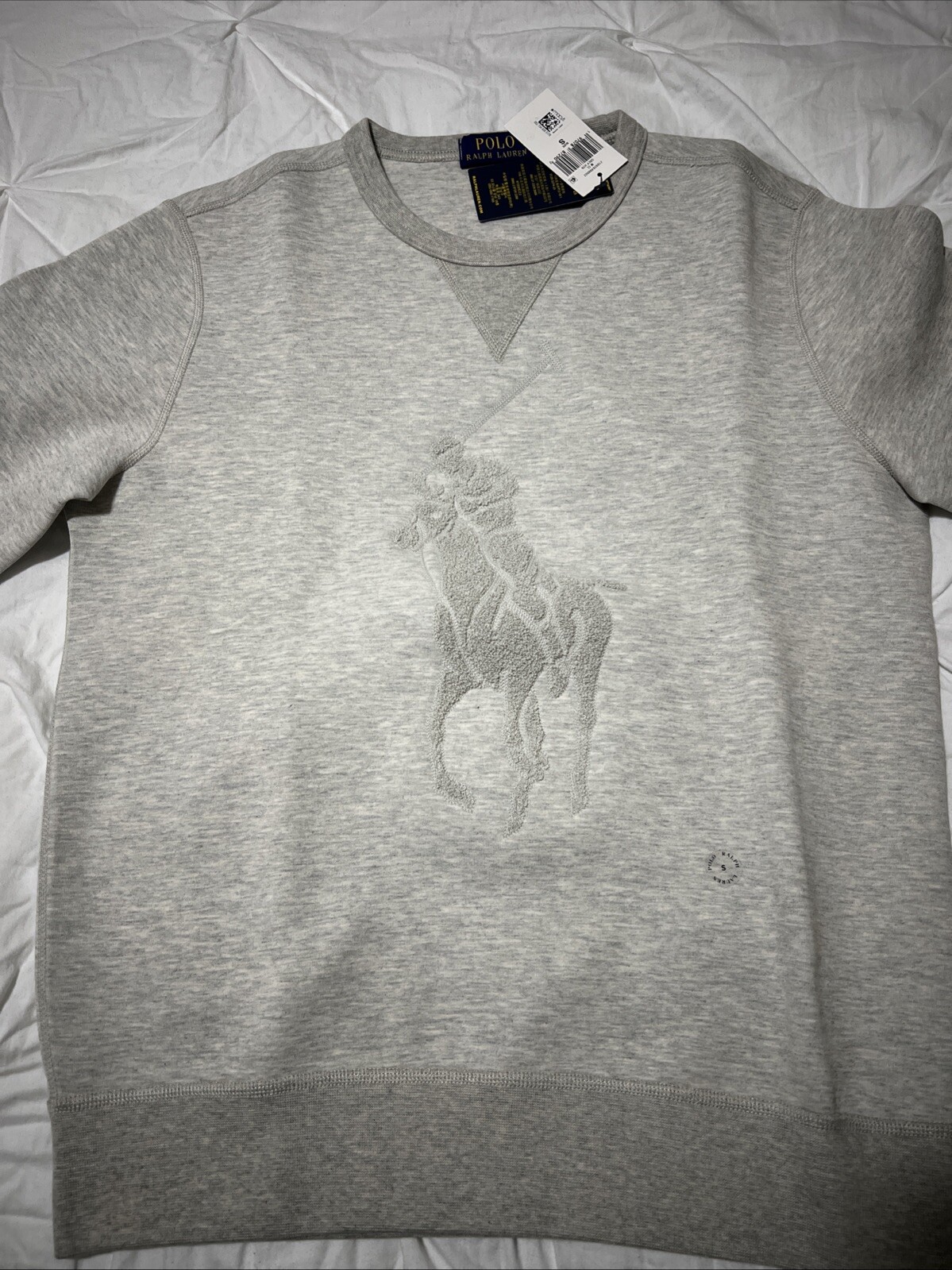 polo ralph lauren felpa uomo Big Pony ricamata taglia small nuova con etichetta