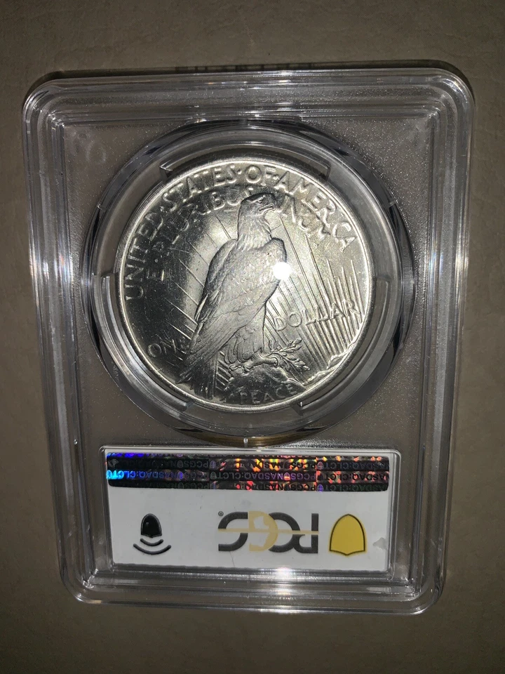 1925 $1 Peace Silver Dollar PCGS MS66 Blue Label - Image 3 of 4