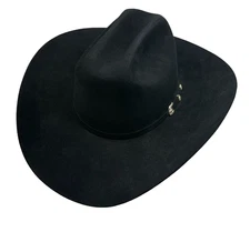 Vtg Resistol Wilderness 6X Black Cattleman's Crown Felt Western Cowboy Hat