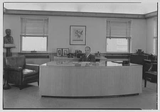 Photo:Rahr Malting Co., Manitowoc, Wisconsin. Guido Rahr at desk