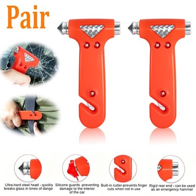 2x Car Safety Hammer Window Glass Breaker Seat Belt Emergency Escape Cutter Tool