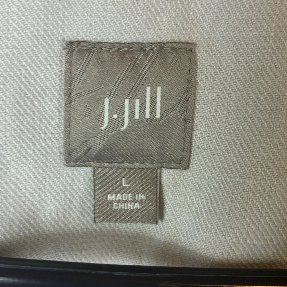 J. Jill 100% Linen Sleeveless Women’s Jacket Button Down Light Gray Size Large - Image 2 of 4