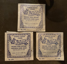 Vintage LA BELLA GUITAR STRINGS - Bronze Wire Wound Hand Made - Lot of 3 - NEW