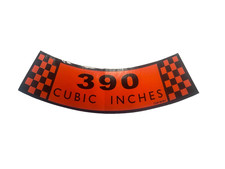 1961 - 1968 Ford Mercury 390 Cubic Inch Air Cleaner Decal Galaxie Fairlane Musta