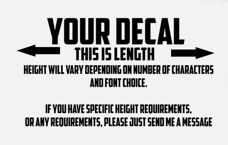 Custom Text Vinyl Lettering Sticker Decal Personalized -ANY TEXT - ANY NAME - [2 - Image 3 of 3