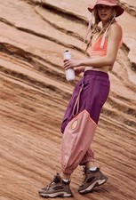  98 FREE PEOPLE FP MOVEMENT WOMEN'S FREE THROW PANTS MAUVE PINK SIZE M