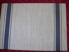 Juego de manteles de cena grandes Chilewich 14 x 19" rayas azul marino, beige NUEVO