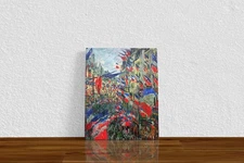 Claude Monet "The Rue Montargueil with Flags" Canvas Print Wall Art Home Decor