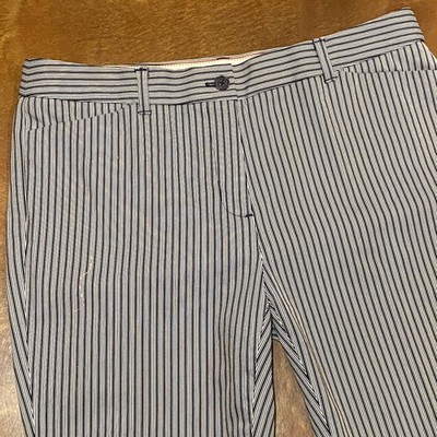 Brooks Brothers Natalie Fit Womens Navy Blue White Striped Cotton Pant Size 6