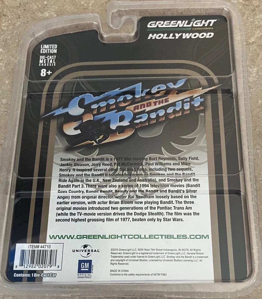 Greenlight Smokey and the Bandit 1977 Pontiac T/A 1:64 Die-Cast Car - Image 3 of 3