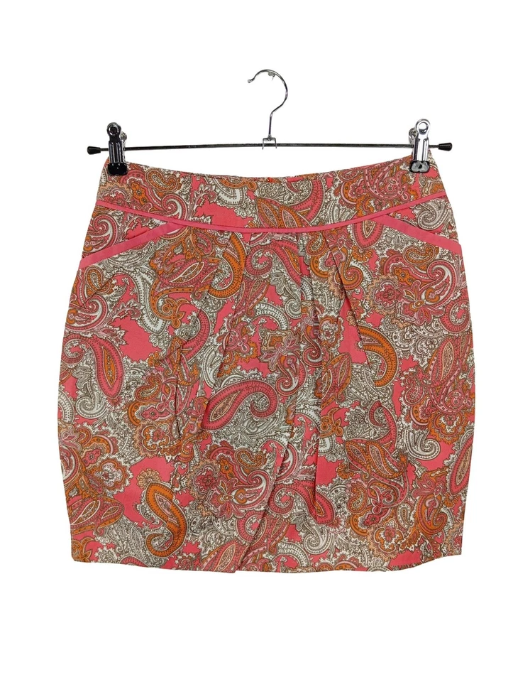 H&M Jupe taille haute Dames Jupe T EU 38 rose-orange clair-blanc - Photo 1/4