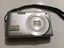 Nikon Coolpix S3300 16MP 6x Zoom Digital Cam Battery No Charger No SD Card Good
