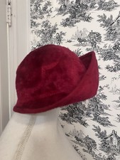 1960-70s Brunschwig Switzerland Magenta Fedora Style Hat Lord And Taylor
