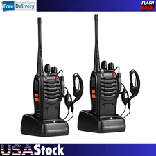 2 Pack Set Long Range Walkie Talkie Two Way Radio W Battery Charger & Earpieces
