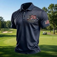 Polo 250 Aniversario 1776-2026, Polo Bandera Americana Hombres, Camisa Patriótica