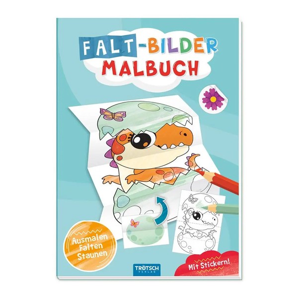 TröTsch Malbuch Faltbilder-Malbuch Dino | Malbuch BeschäFtigungsbuch Bastelbuch-image