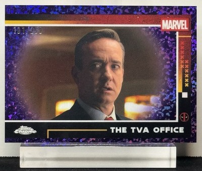 2025 Topps Chrome Deadpool #57 THE TVA OFFICE Purple Mini Diamonds /250 Marvel