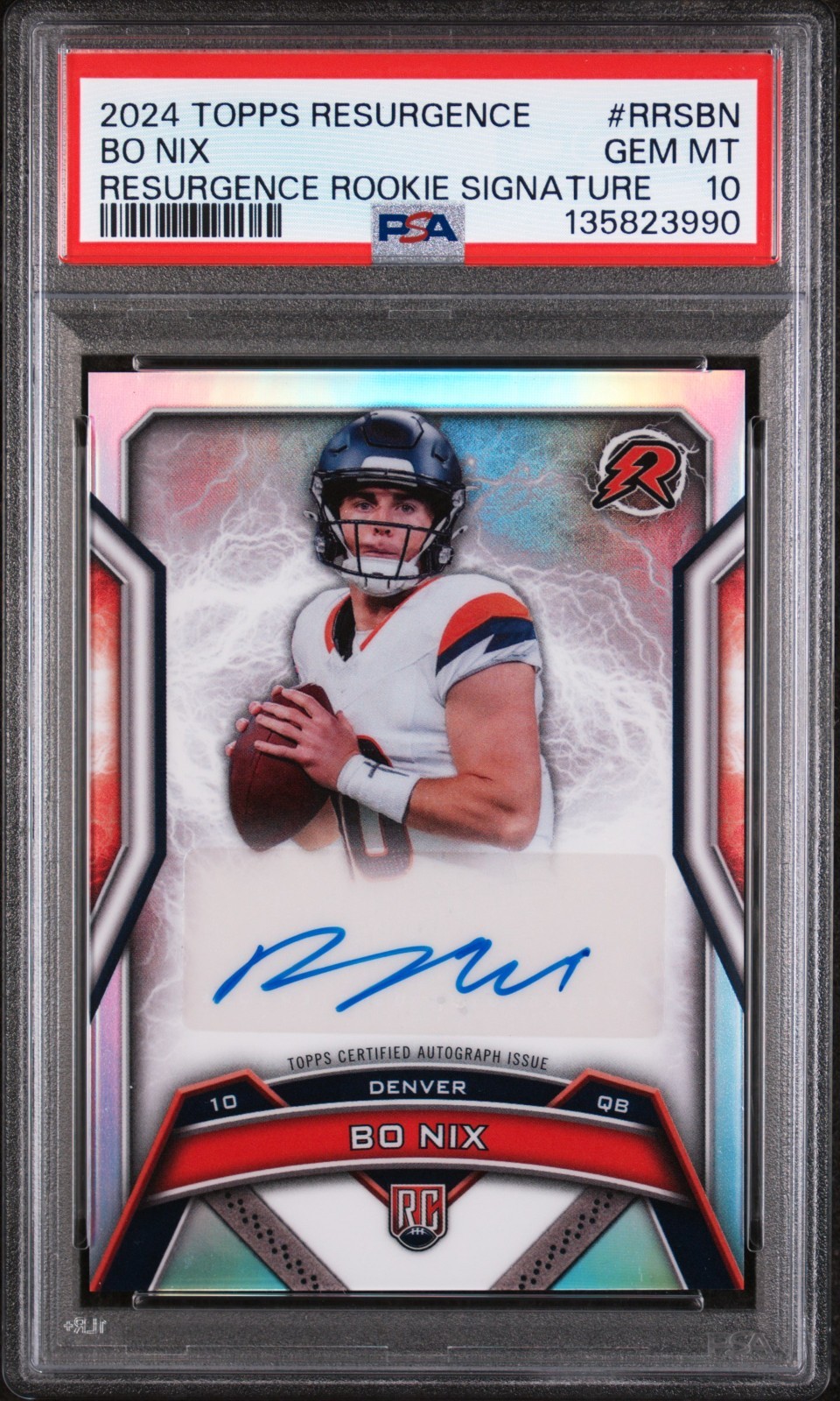 Bo Nix Topps Resurgence Rookie Signatures #RRSBN Silver Static