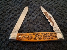 CASE XX HAPPY HALLOWEEN PERSIMMON ORANGE BONE MOOSE POCKET KNIFE 6275