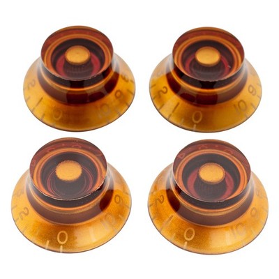 Musiclily Pro 4Pcs Amber Left Handed Imperial Inch Knob For USA Les Paul Guitar