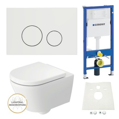 Geberit Spülkasten Duravit D-Code WC spülrandlos Betätigungsplatte weiß Komplett