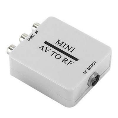 Mini RCA AV CVSB to RF 67.25/61.25MHz Video Audio Adapter Converter Box