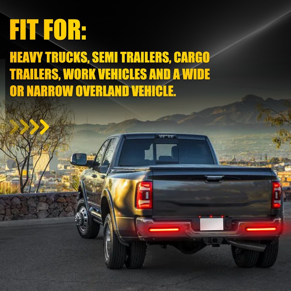 2x Red/Amber 9" Truck Trailer LED Tail Light Turn Signal Brake Lamps Flowing DRL