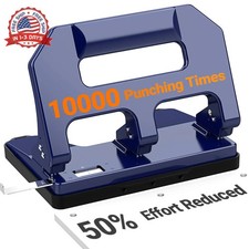 Heavy Duty 3 Hole Punch, 3 Hole Puncher for Binder, 40-Sheet Three Hole Pu