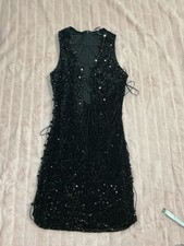 Fashion Nova Sabrina Sequins Sexy Cutout Lace Up Mini Dress  NWOT