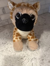 Kellytoy Plush Puppy Dog In Leopard Cheetah Costume 10" Pug Brown Spotted Hood