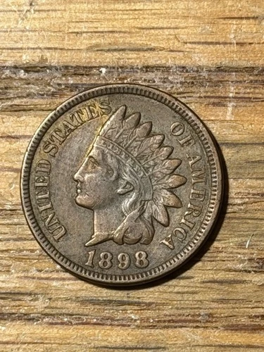 1898 Indian Head Cent in XF+.  liberty+ Beautiful. Wow!! $1 Starts!!!!!!!!