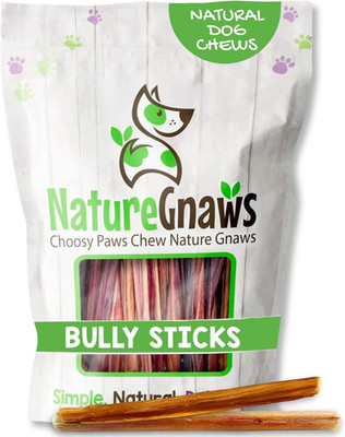 Nature Gnaws Extra Thin Bully Sticks for Small Dogs 5-6'' (10 Count) - Long Lasti