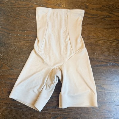Miraclesuit Size Medium High Waisted Thigh Slimmer Shaper Beige Nude