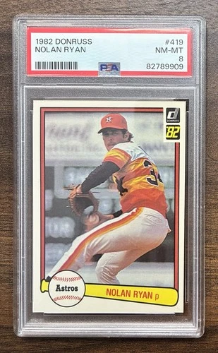 1982 Donruss NOLAN RYAN #419 Graded NM-MT PSA 8