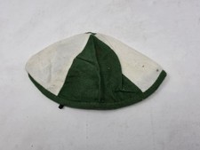 Vintage Green & White Felt Kippah Yarmulke Jewish Skullcap Skull Cap Hat