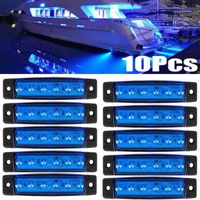 #ad #ad 10Pcs LED Boat Interior Lights Marine Courtesy Light Strip Waterproof Lighting $12.99