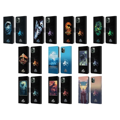 JURASSIC WORLD VEKTOR KUNST BRIEFTASCHE HUELLE AUS LEDER FÜR APPLE iPHONE HANDYS