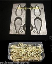 Sea Fishing Lead Mould  Flat Pear 3+4oz & 100 Black  Loops