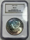 1881 S Toned Morgan $💎💎NGC MS 65💎💎Amazing Color! 💎Vibrant Toner💎💎(VIDEO)