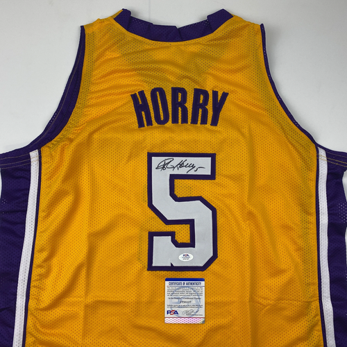 Autographed/Signed Robert Horry Los Angeles LA Yellow Jersey PSA/DNA COA Auto - Picture 2 of 3