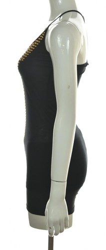 Top de mujer Torn Ronny Kobo talla S ojales de oro negro sin mangas - Imagen 3 de 5